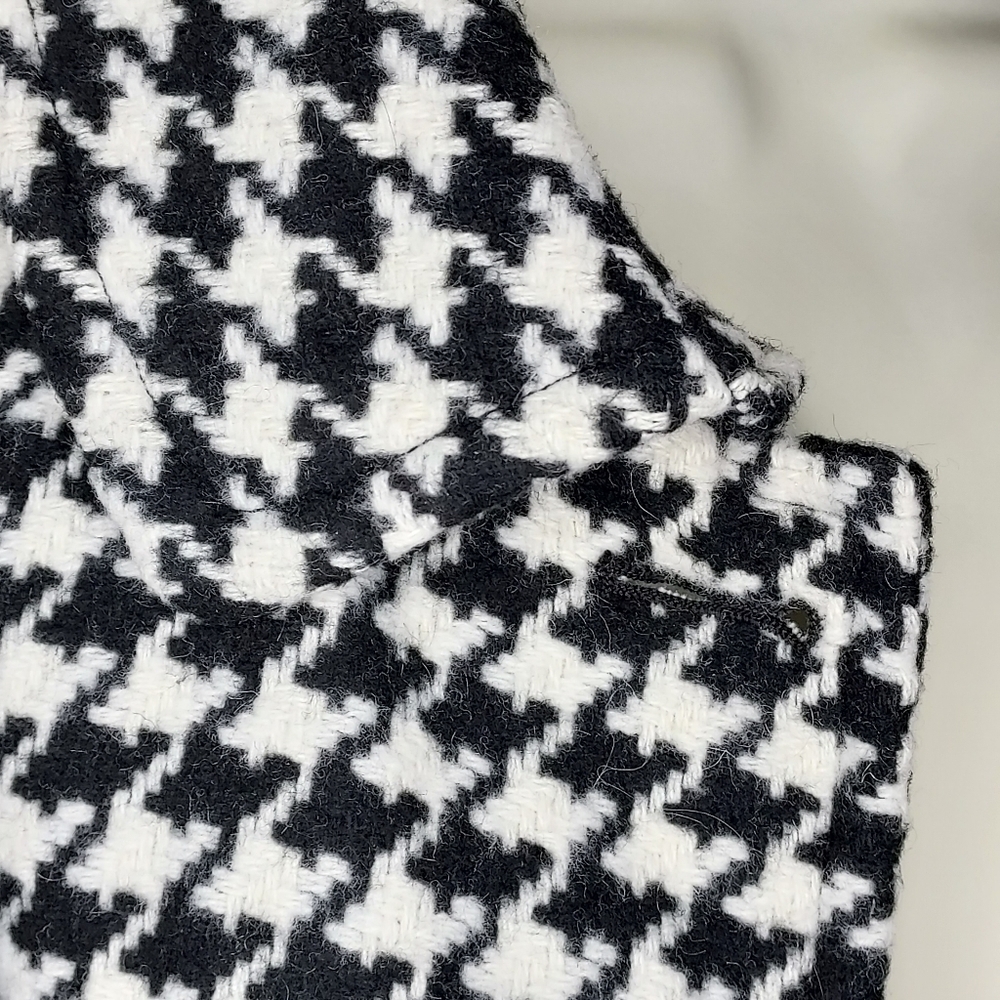 Relativity houndstooth coat wool button up black white cream M - Picture 5 of 11